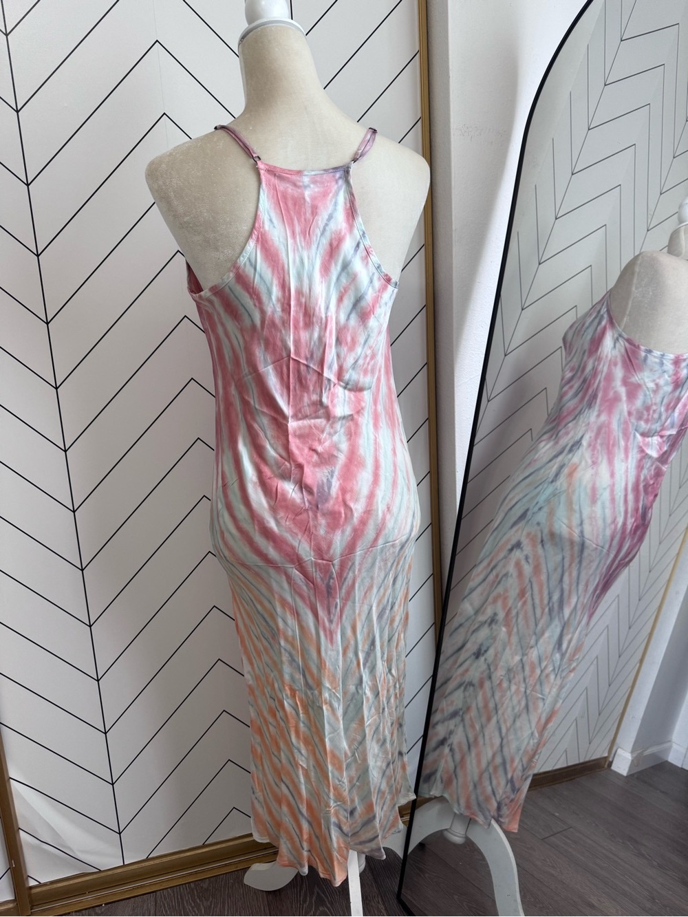 Young Fabulous & Broke satin sweetie plum  Pastel Tie-Dye slip dress - Picture 5 of 10